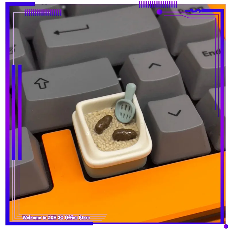 

Cat Litter Basin Keycap Shovel Officer Funny Cat Excrement Keycap Creative Mechanical Keyboard Cap Send Friends Interest Gifts