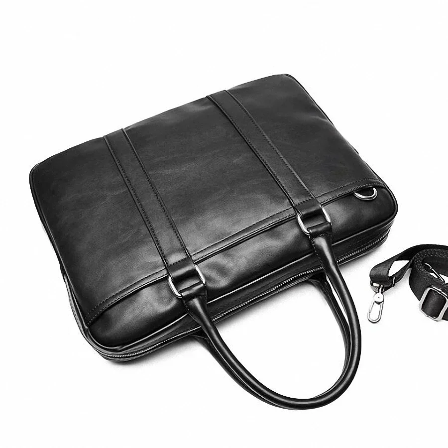 New Arrival Business Men Briefcase Tote Bag PU Leather Laptop Bag Briefcase Male Luxury Designer Office Shoulder Bags