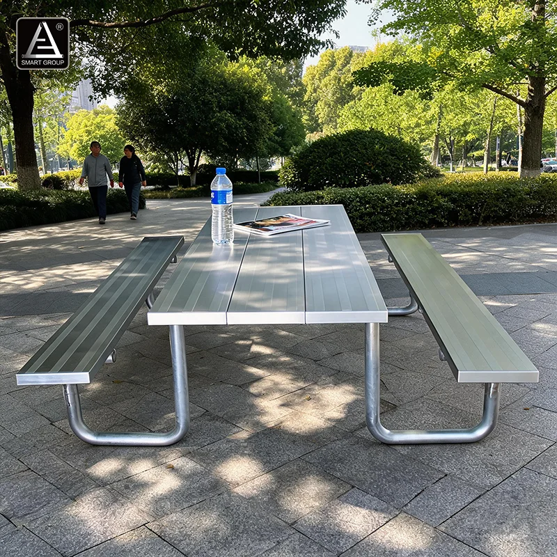 Waterproof Outside Restaurant Dinning Tables And Chairs Party Park Beach Picnic Table And Chair Set Aluminium Table For Events