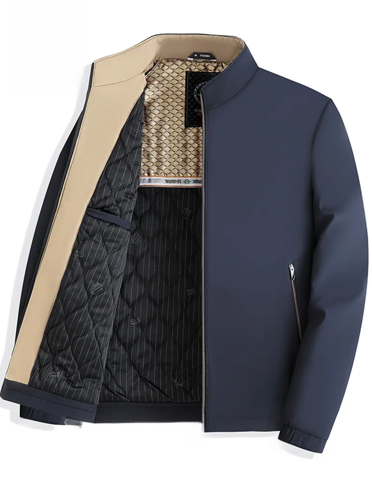 

Rn aphene Thiened Cotton Jaet Stand Collar Men's Autumn Winter Warm Outerwear Busin Casual Loose Fit Long Sve