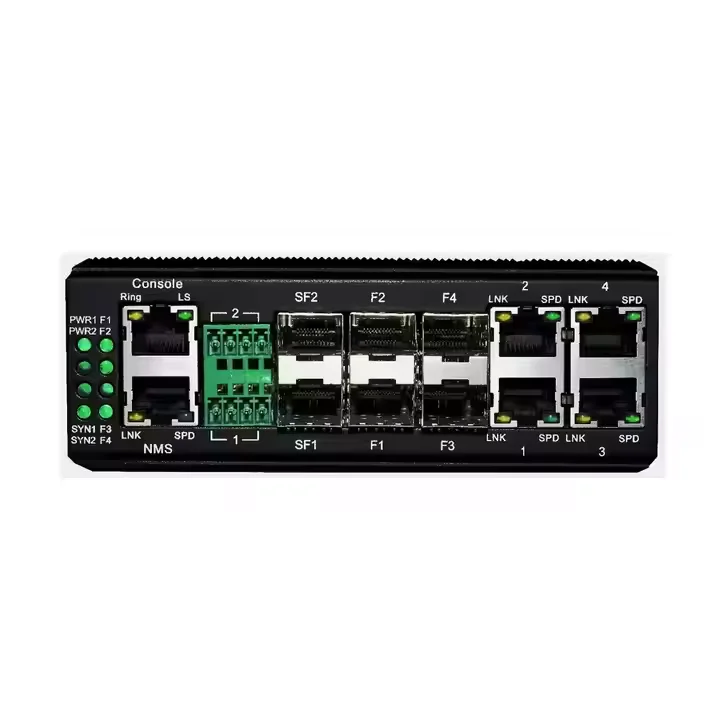 

Производитель DIN-рейки 4-портовый Ethernet 10/100M + 6-портовый SFP + 2-портовый последовательный сетевой коммутатор