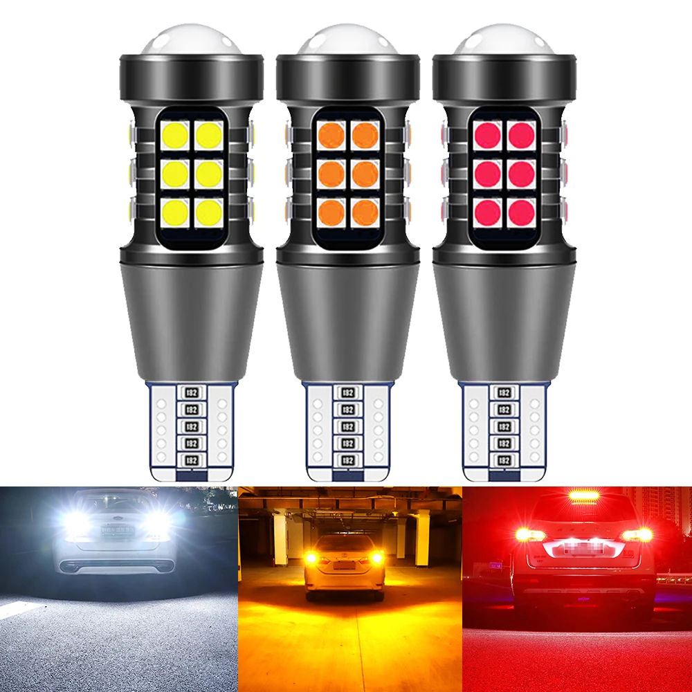 

2pcs Super Bright W16W T15 921 LED Bulb Canbus Car Light 3030 27SMD No Error For Rear Backup Reverse Lamp Tail Signal 12V White