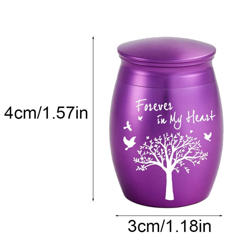 جرة صغيرة للرماد 1.57 بوصة جرة تذكارية صغيرة لشجرة رماد الإنسان جرة صغيرة حامل رماد من سبائك الألومنيوم