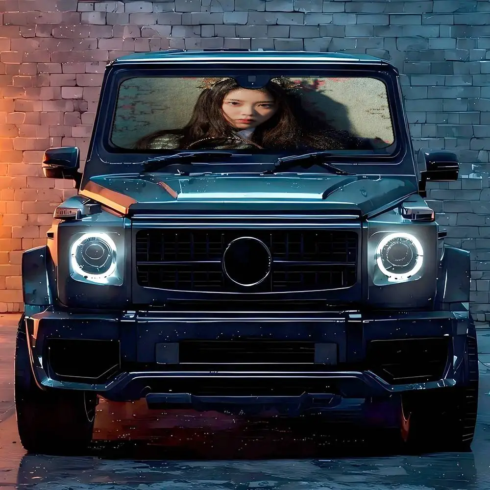 المغني I-IU سيارة الشمس الظل نافذة أمامية ظلة لمعظم سيارات السيدان SUV كتل ماكس الأشعة فوق البنفسجية إبقاء سيارتك باردة