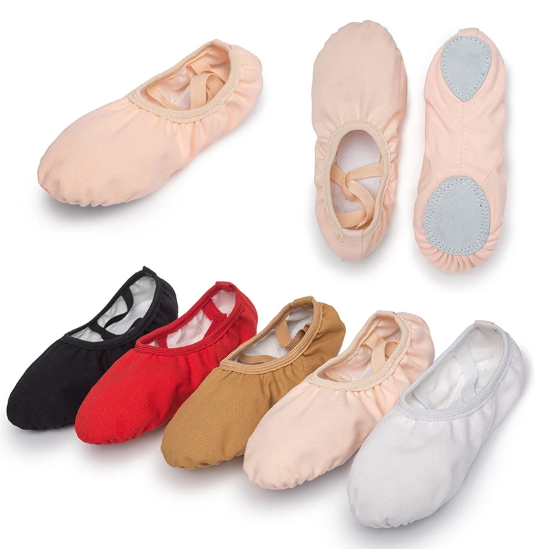 girls ballet canvas ballet dance slippers for women children classical practice Split -Sole adult flat dance