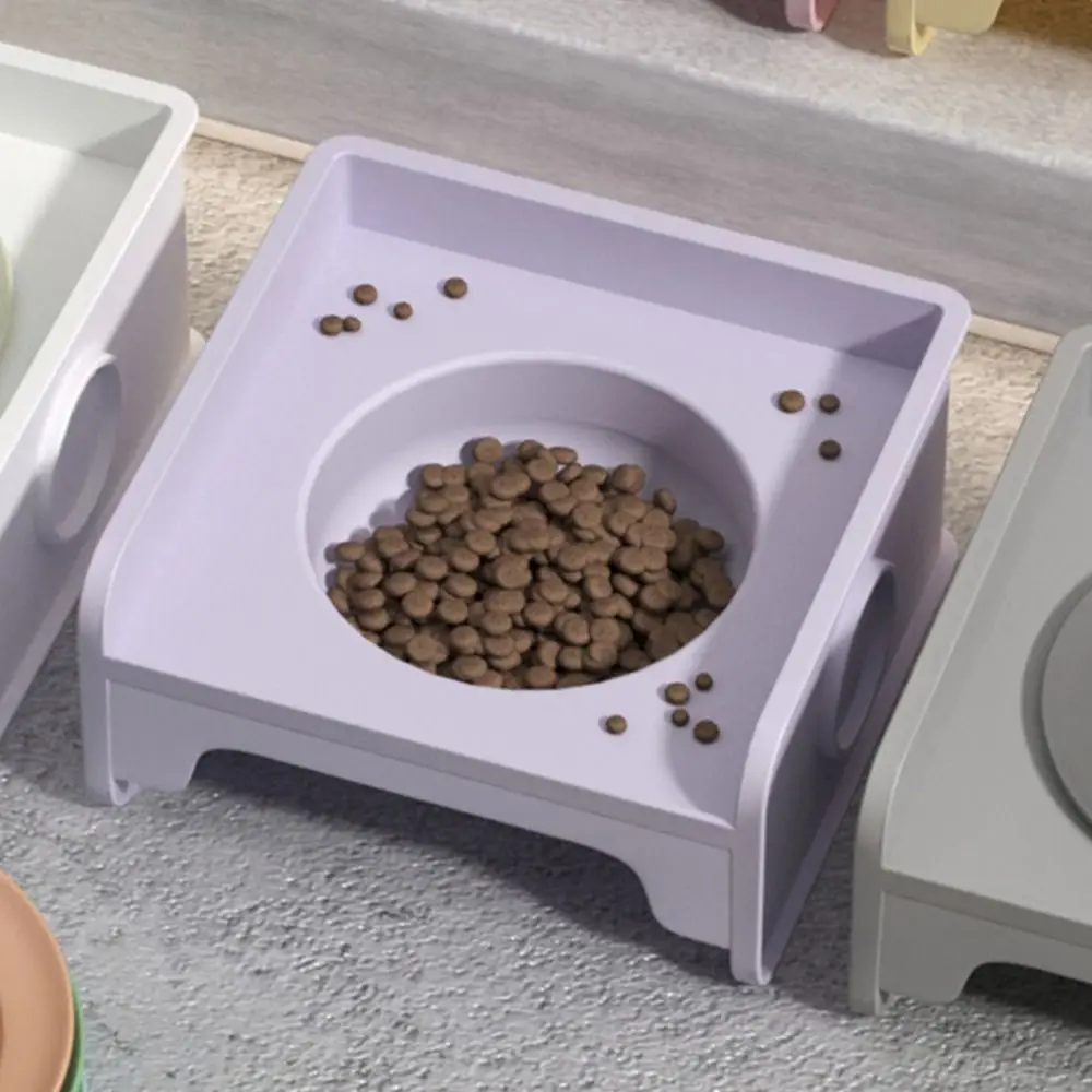 Soporte ABS a prueba de derrames, juego de cuencos para mascotas, lavabo de cerámica extraíble, soporte para cuencos para gatos, soporte antideslizante de pie para cuencos de comida para perros