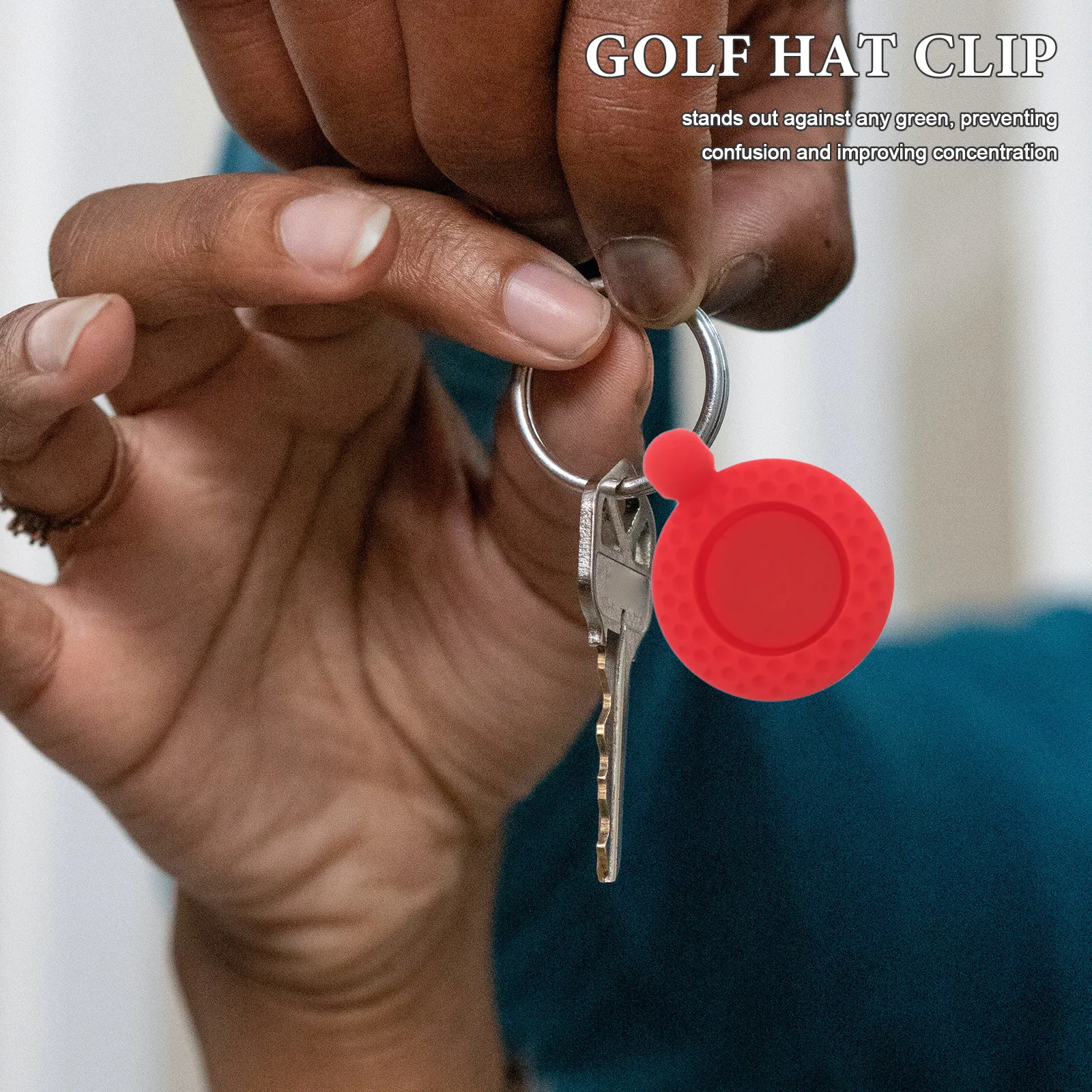 

2Pcs Red Silicone Golf Hat Clip Ball Position Marker Cap Mountable Putter Green Marker Portable Golf Accessories Game Essential