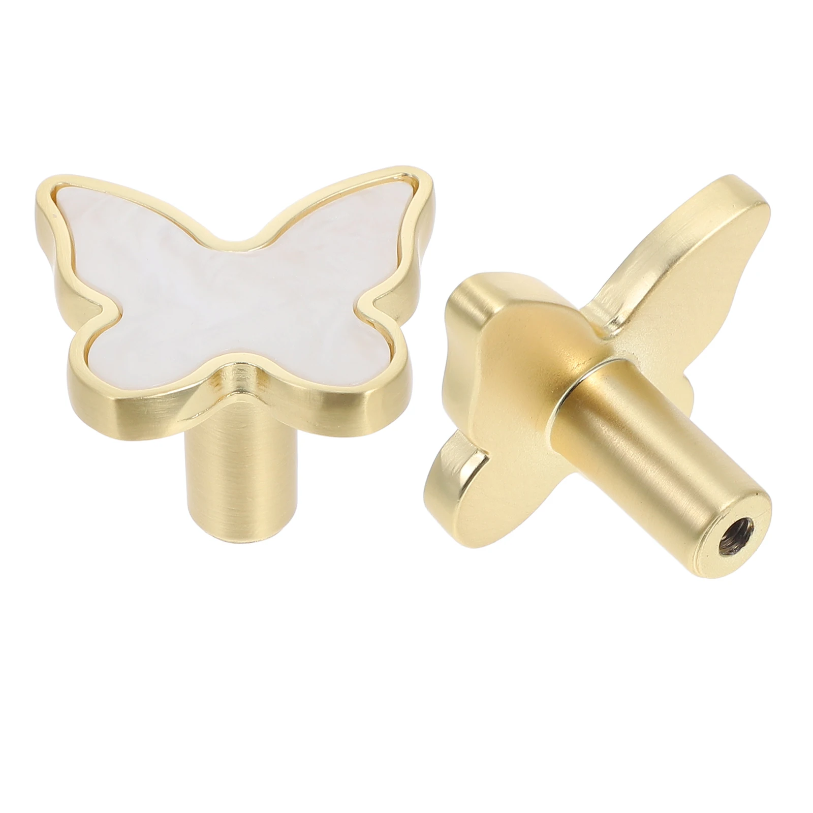 

2 Pcs Knob Single Hole Butterfly Handle Baby Drawer Kitchen Zinc Alloy Handles Dresser Pulls