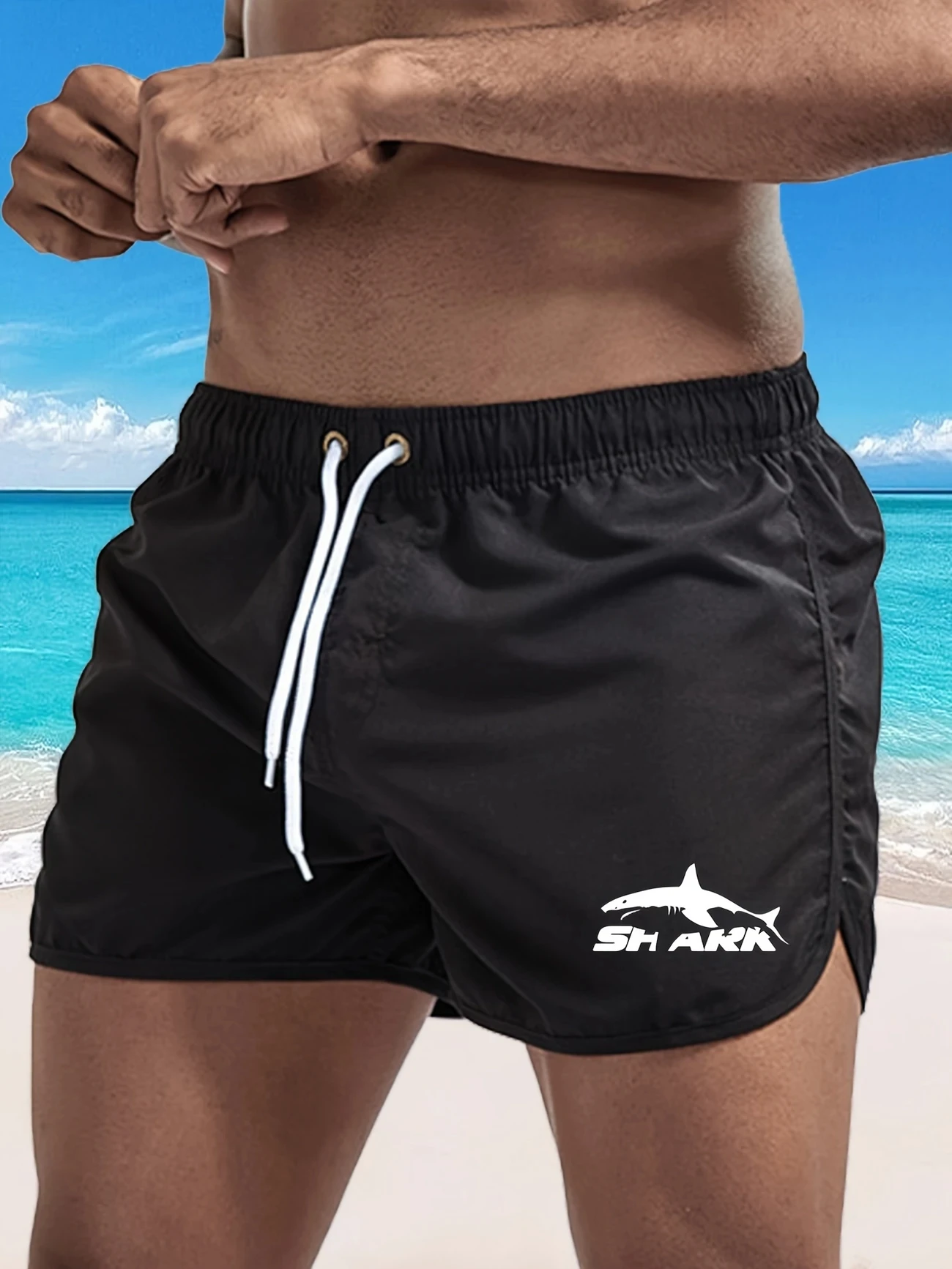 Pantaloncini sportivi da uomo Pantaloncini da allenamento da corsa leggeri ad asciugatura rapida con stampa grafica fresca