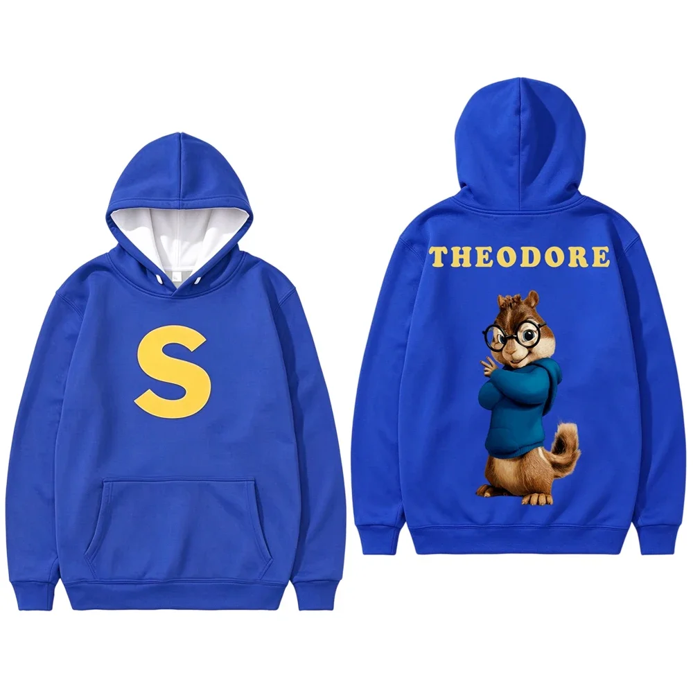 Classic The Chipmunks Alvin Cartoon Letter Graphic Print Men's Pullover Hoodie Unisex Casual Relaxed-Fit Soft Comfy Fall Winter
