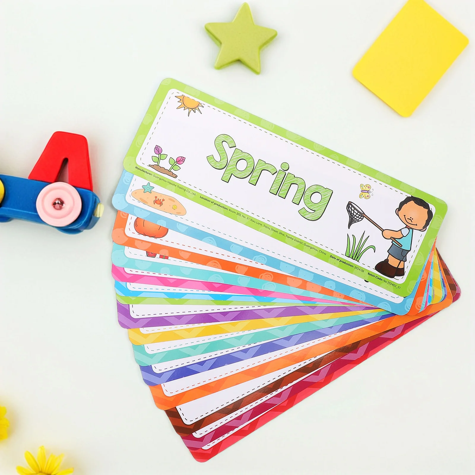 16 قطعة من بطاقات الفلاش الإنجليزية للتعلم الموسمي الشهري وديكور الفصول الدراسية وبطاقات اللغة التعليمية لرياض الأطفال #4