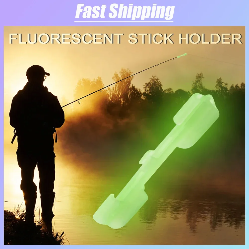 

10pcs Fishing Rod Fluorescent Clip Holder Fishing Float Luminous Connector Fishing Rod Feeder Light Holder Clip Accessories