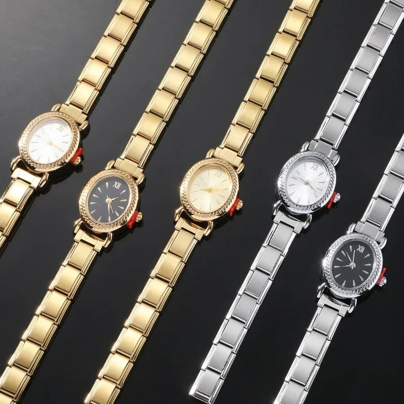 Wholesale Bracelet Watch Stainless Steel Strap Golden Round Square Oval Watch Fashion Dial Ladies Girl Gift Wristwatches Relojes view 3