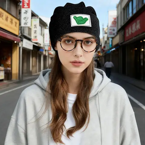 Gorro Dakine Estilo Boho com Forro de Fleece e Detalhe em Couro PU, Unissex, Quente e Macio para o Inverno