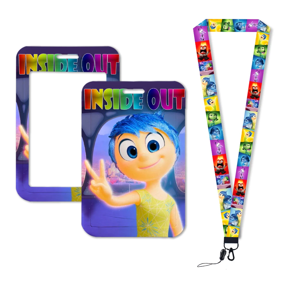 Lastest Inside Out 2ความสุขความโกรธความรังเกียจความกลัว lanyards ตลกป้ายผู้ถือบัตรประจำตัวบัตรแขวนเชือก lanyards ของขวัญ