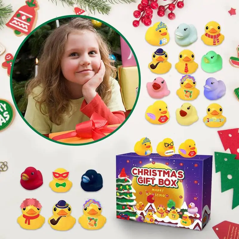 Christmas Advent Calendar 2023 24 Days Christmas Gift Set Countdown with Rubber Ducks Bath Toys DIY Fun for Kids and Adults