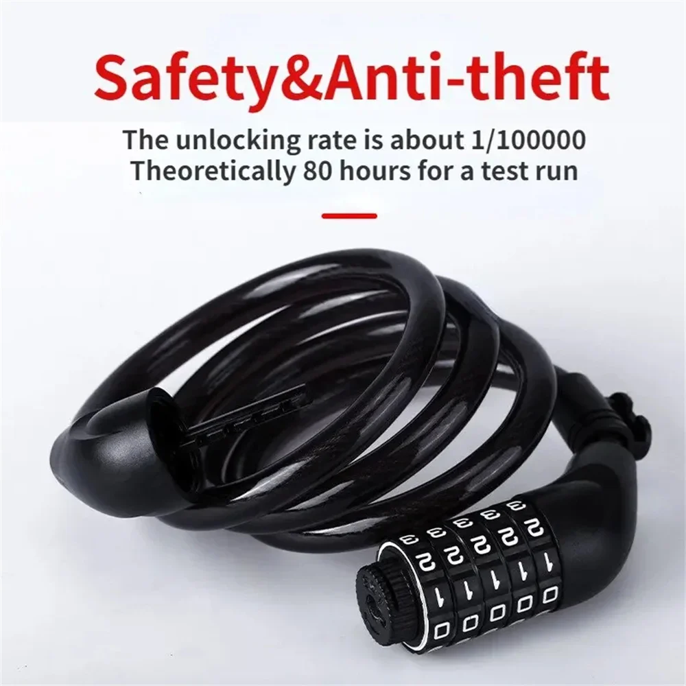Portable Universal Bicycle Lock Mountain Bike 5 Digit Password Lock Anti-theft Security Steel Chain Motorcycle Password Lock image 4