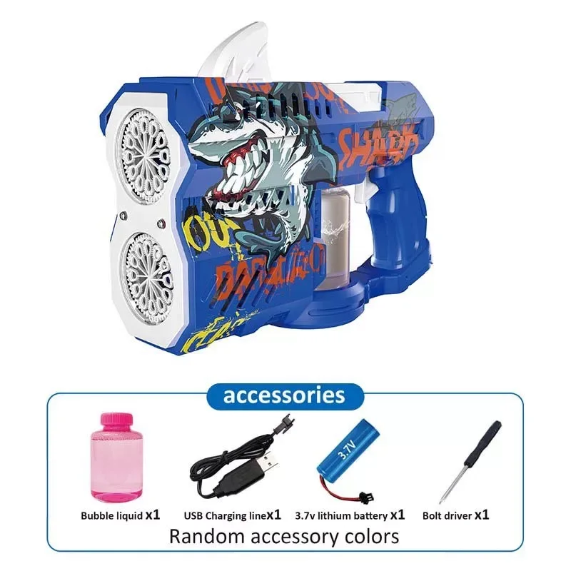 US New children's electric bubble gun with cool lighting, suitable for outdoor multiplayer games, weddings, beach pool parties i