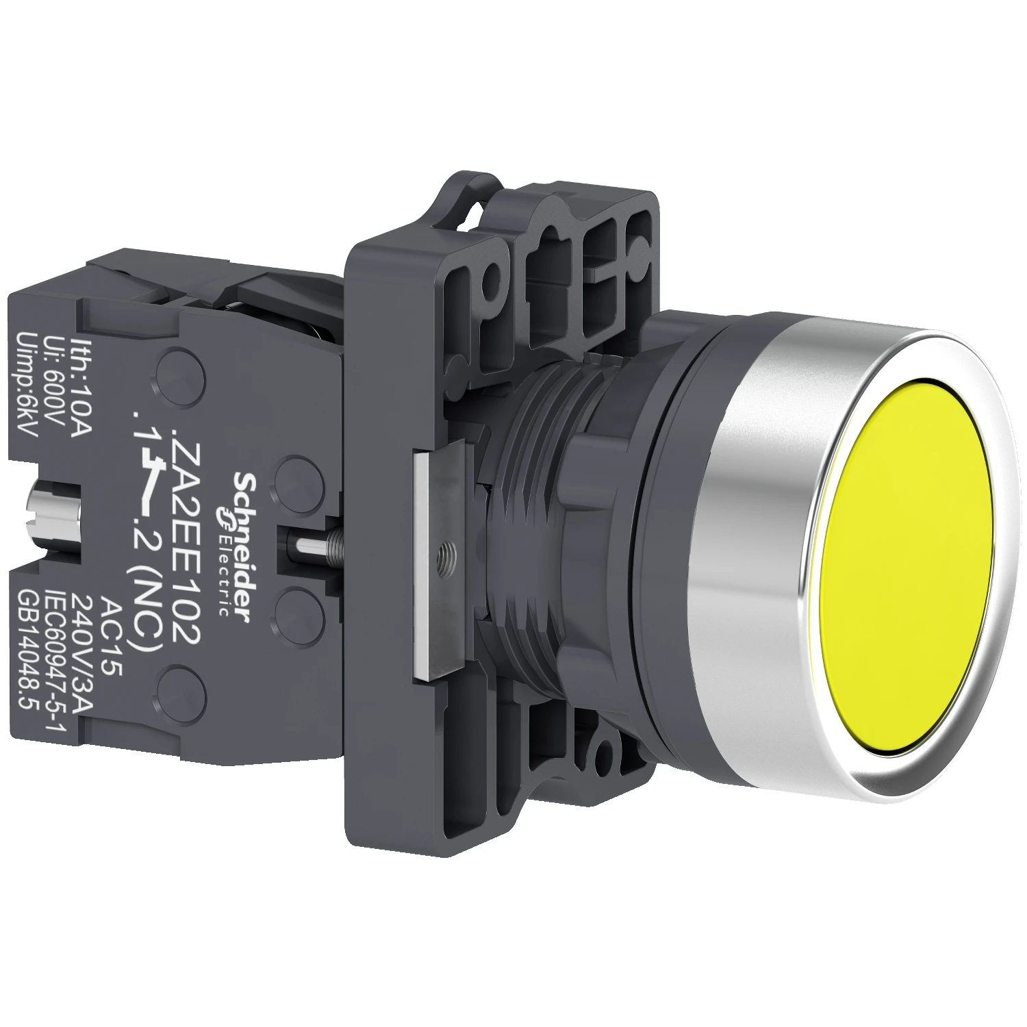 

XA2EA51 Flat head reset button - yellow - 1NO