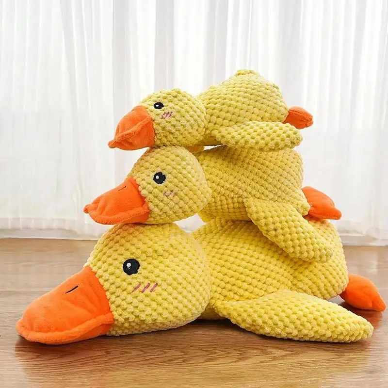 bite resistant Dog toy plush companion sleeping duck teeth grinding sound relief duck sound toy teething dog toys