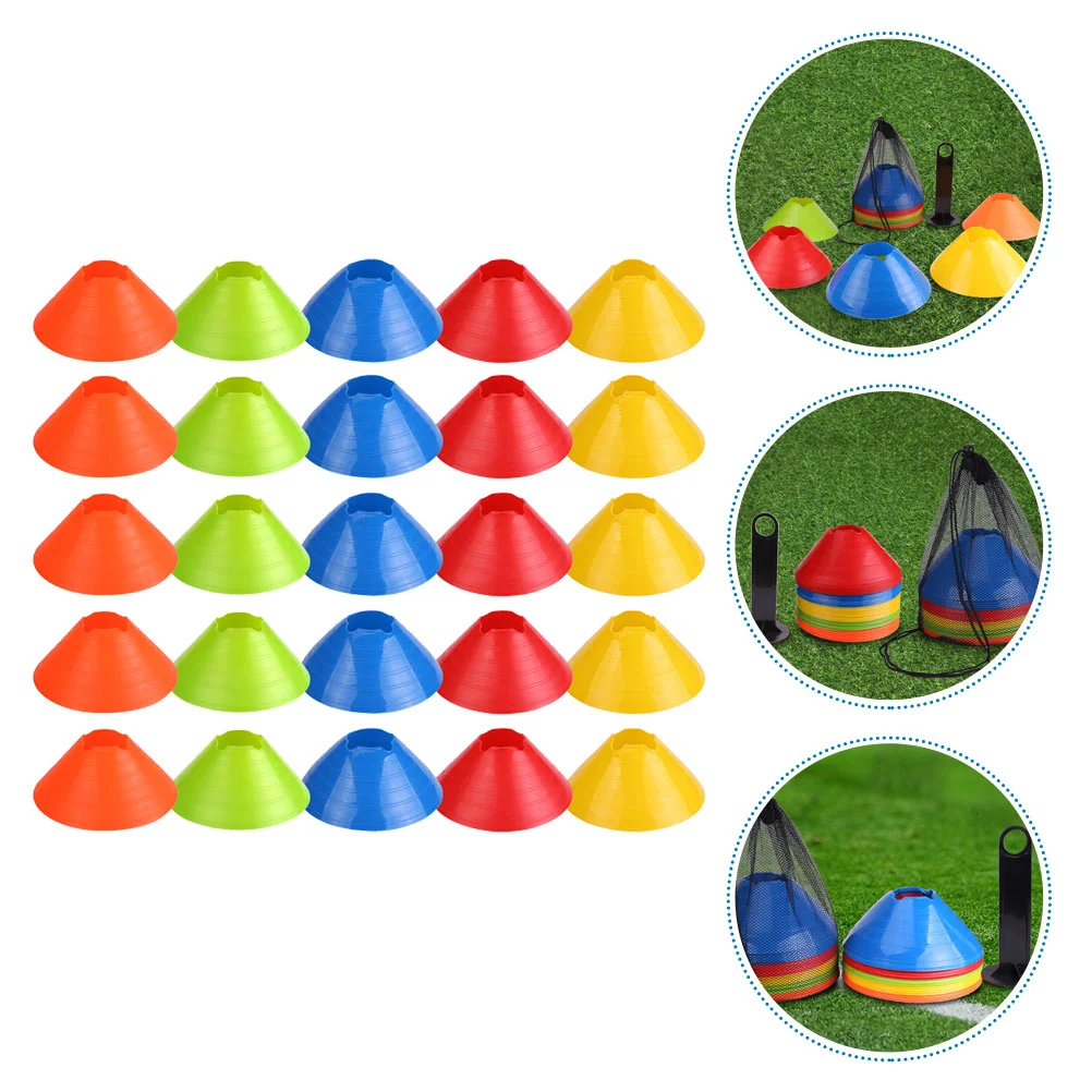 25 Pcs Sports Training Disc Cones Football Logo Professional Field Markers Pe Discs