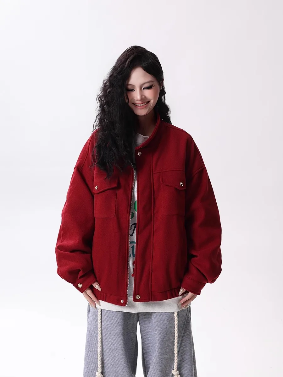 Jacket Tooling Splicing Jacket Women's Vintage Loose Casual Jacket Tide