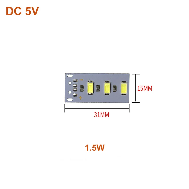 1Pc DC5V 5730 SMD LED Lamp Board Light Bulb Source USB Universal Lamp Beads 1W 4W 5W 12W White Warm Light With 20cm Line