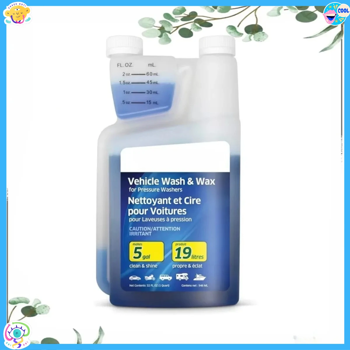 

Мойка и воск для автомобилей, велосипедов, грузовиков, лодок и многого другого. Высококонцентрированный, делает 5 галлонов очистителя.