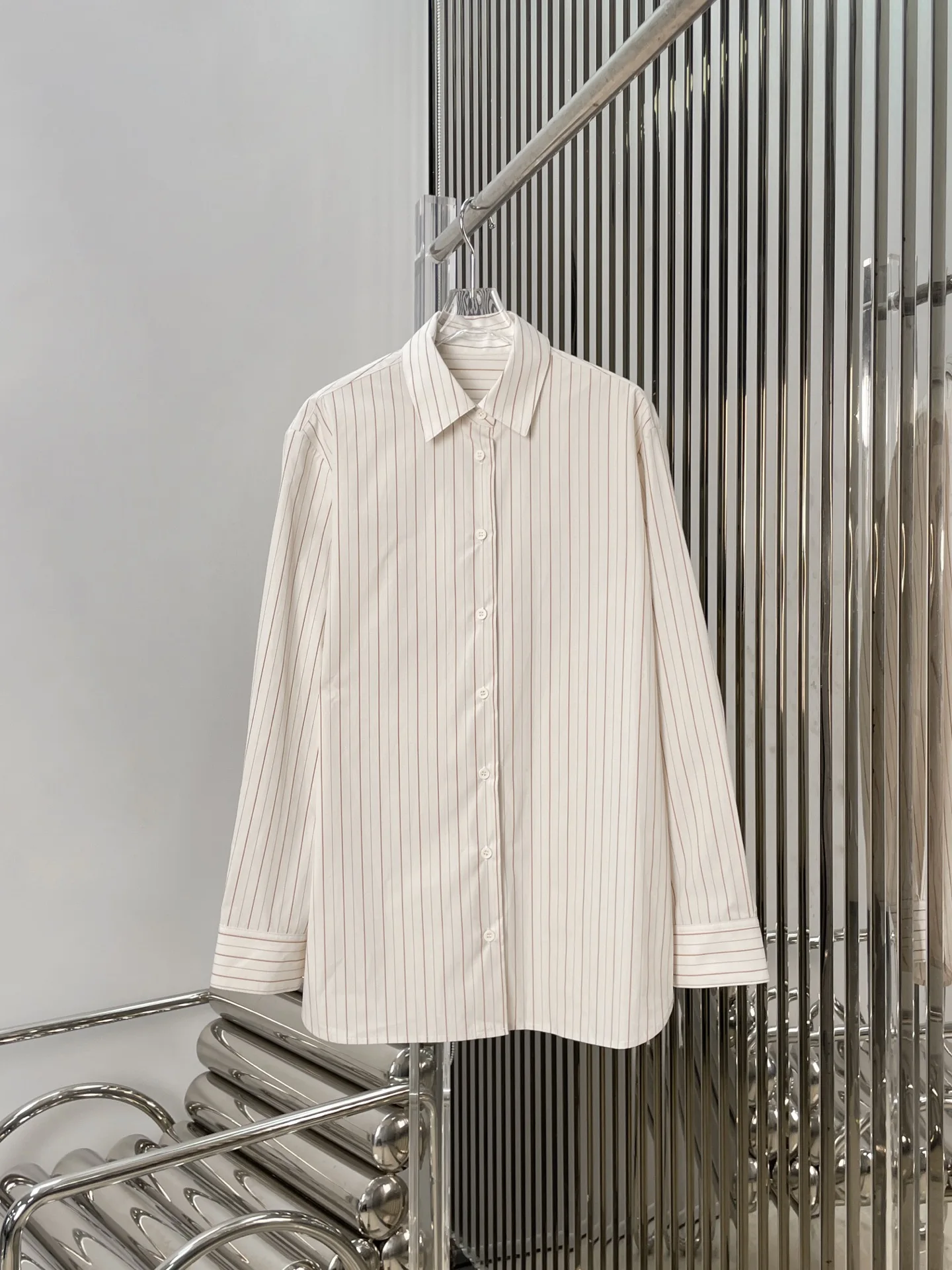 

Women's Stripe Cotton irt Long Sve Turn-down Collar Versatile Commute High-end Feeling Straight Cut Breathable Spring Fa...