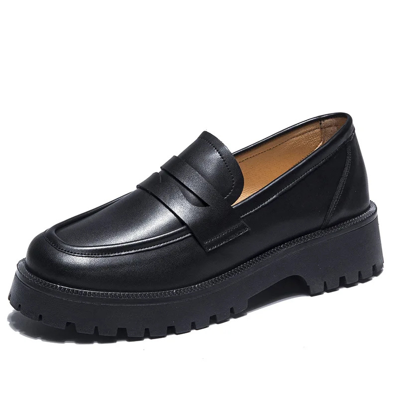 

Women's Shoes Designer Genuine Leather Women's Loafers Sneakers New Thick Bottom Loafers School Women Shoes Horse Shoes Zapatos