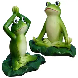 Frog Figurine Resin Yoga Frog Statue Garden Decoration Outdoor Sculpture Home Decor Indoor Ornaments Room Decor