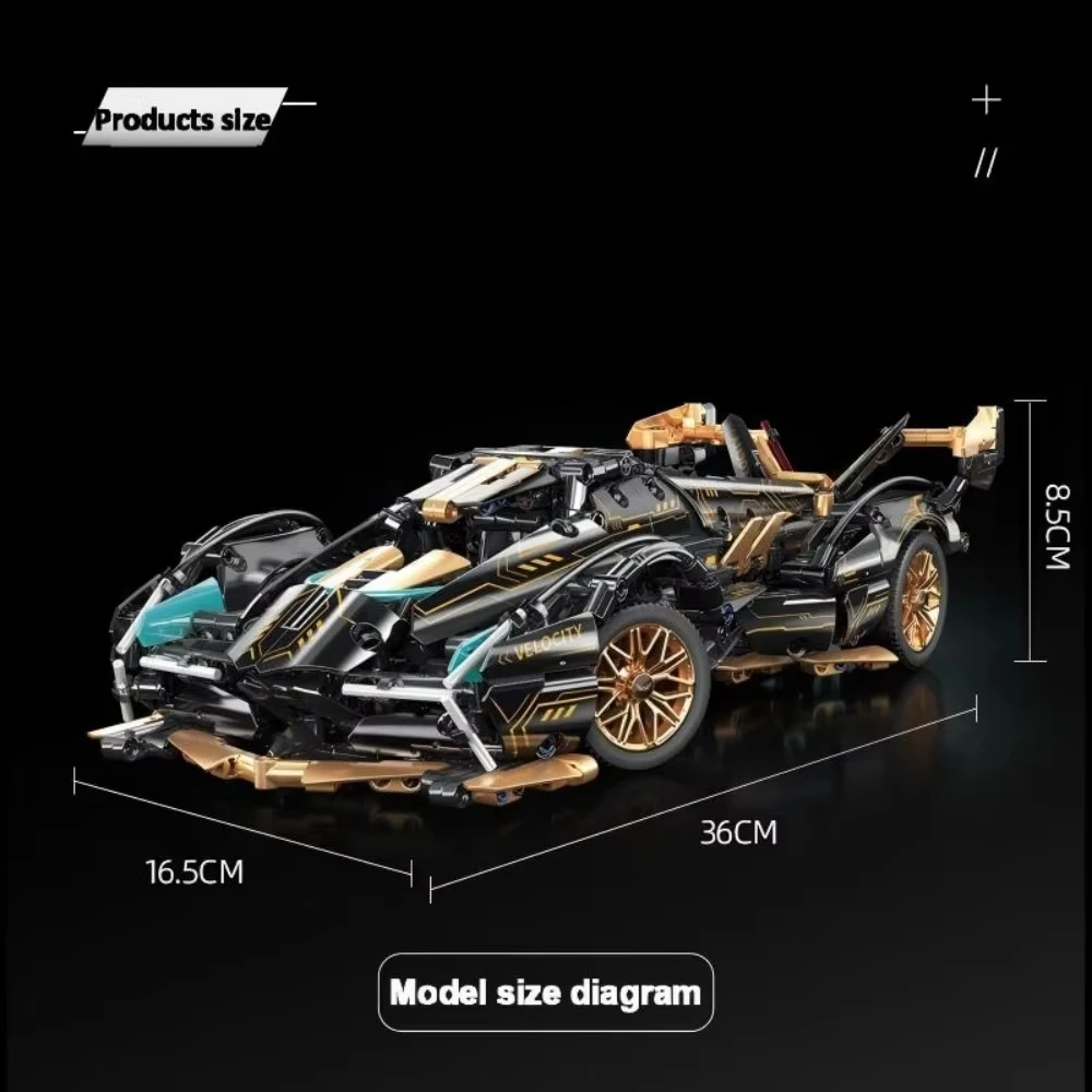 ตัวต่อรถแข่งสุดเท่ ขนาด 1:14 ชุดประกอบโมเดลรถสปอร์ต DIY ของเล่นเสริมพัฒนาการสำหรับเด็กผู้ชาย อายุ 8-12 ปี