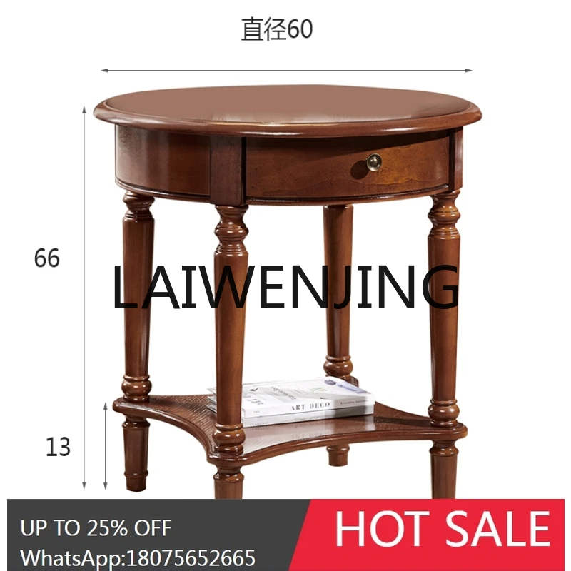 

RWJ Retro Small Tea Table Movable Antique Solid Wood Corner Machine