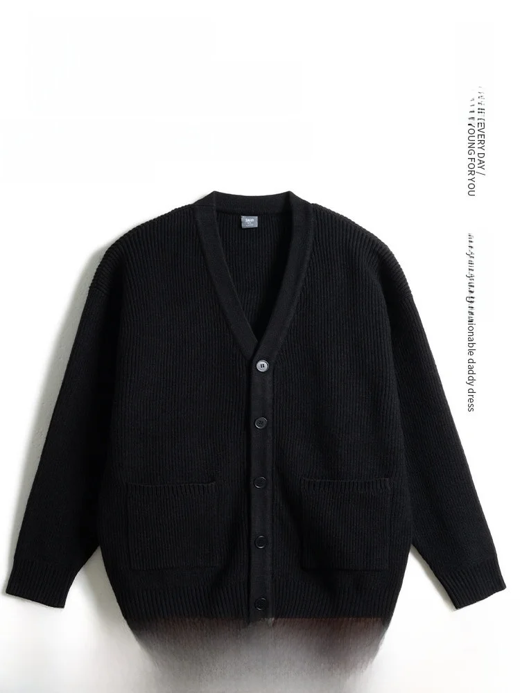 

Теплый вязаный кардиган для мужчин свободного кроя, осенне-зимний, модный, повседневный, домашний, из полиэфирного волокна