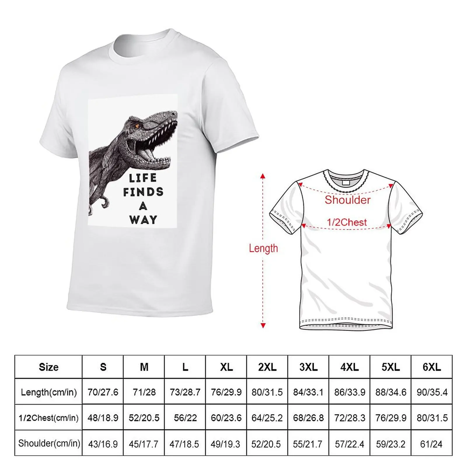 Tyrannosaurus Rex: Life Finds A Way T-Shirt Festive Simple T-Shirt