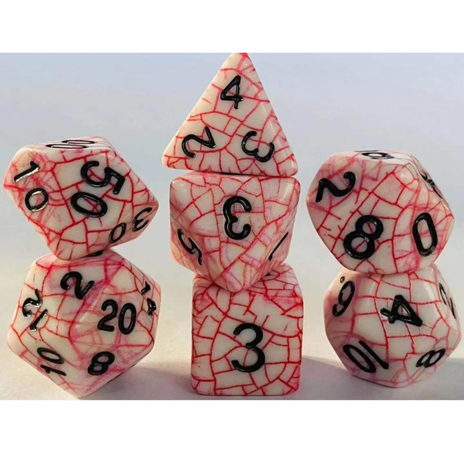 

7 Pieces Acrylic Polyhedron , D20 D12 D10 D8 D6 D4, Multi Sided Set, D Die for Table Roleplaying DND RPG