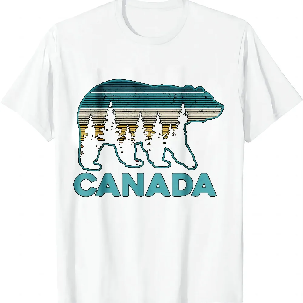 Canada Grizzly Bear Souvenir T-Shirt Unisex Summer Streetwear Tops Casual Graphic T Shirts Camiseta Hombre Harajuku