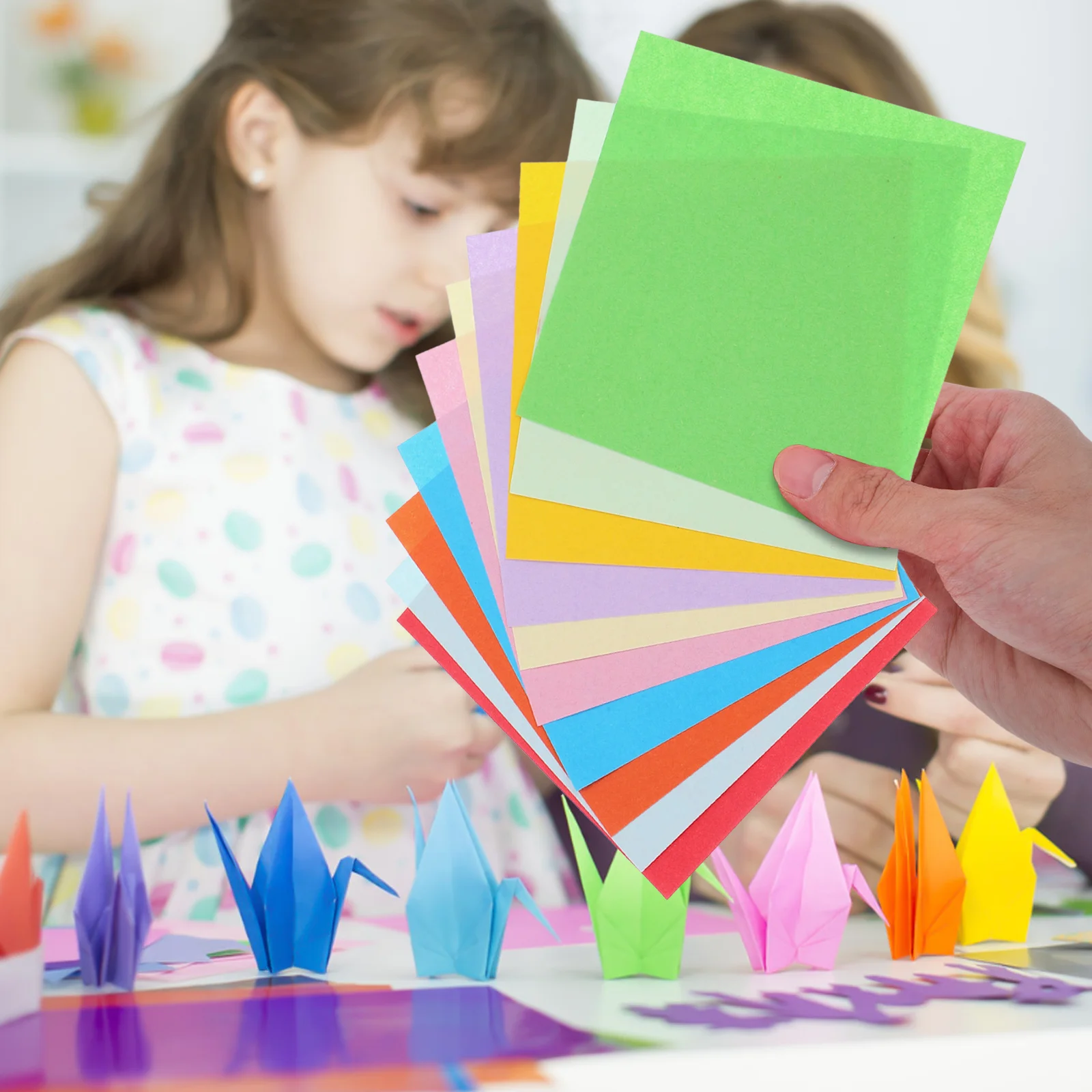 500 fogli di carta origami quadrata bifacciale carta pieghevole colorata per artigianato creativo fai da te uso educativo decorazioni natalizie