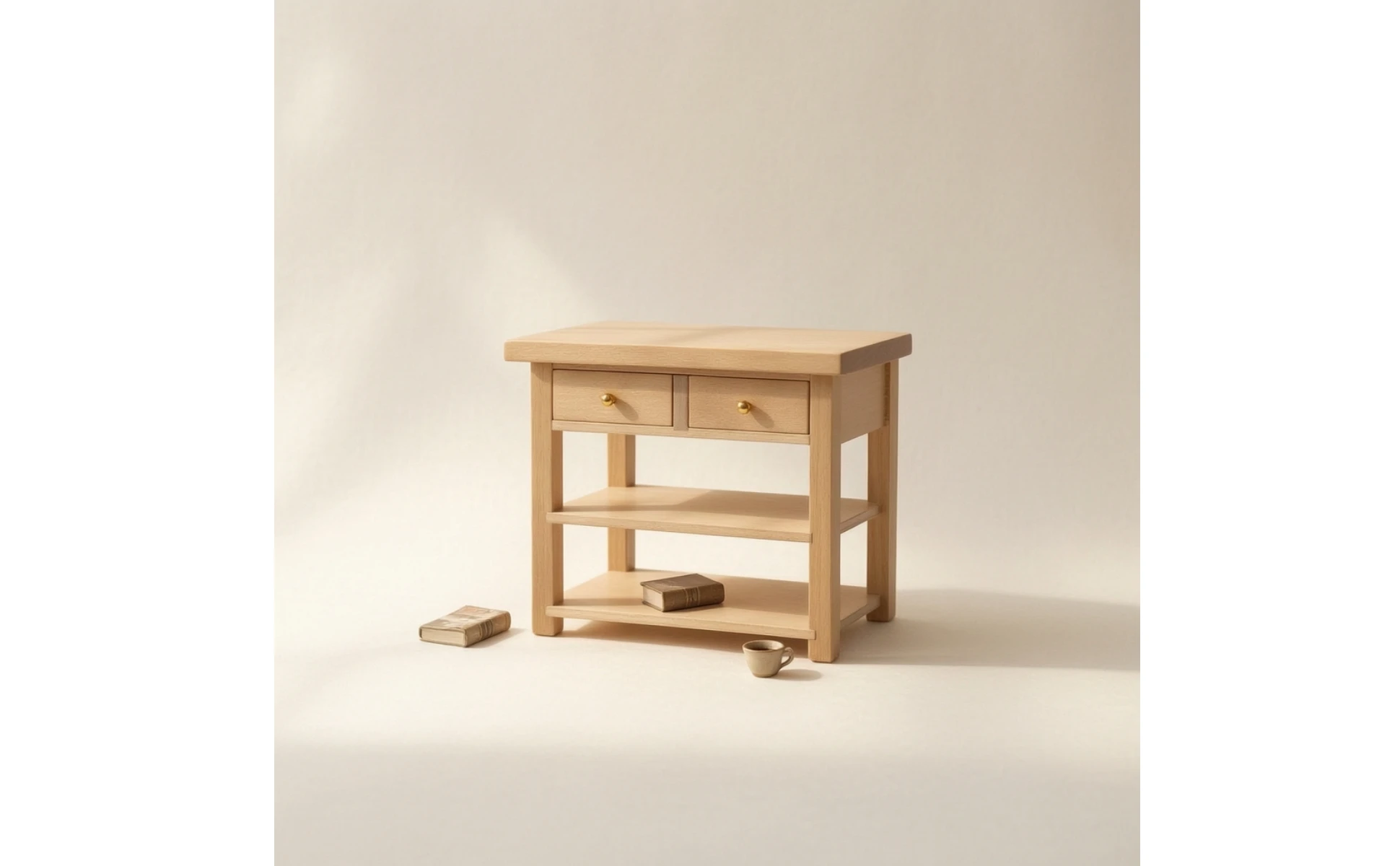 Dollhouse Side Cabinet Natural Finish Dollhouse Cabinet Furniture 1:12 Scale Decorative for Hobbyists, Diorama