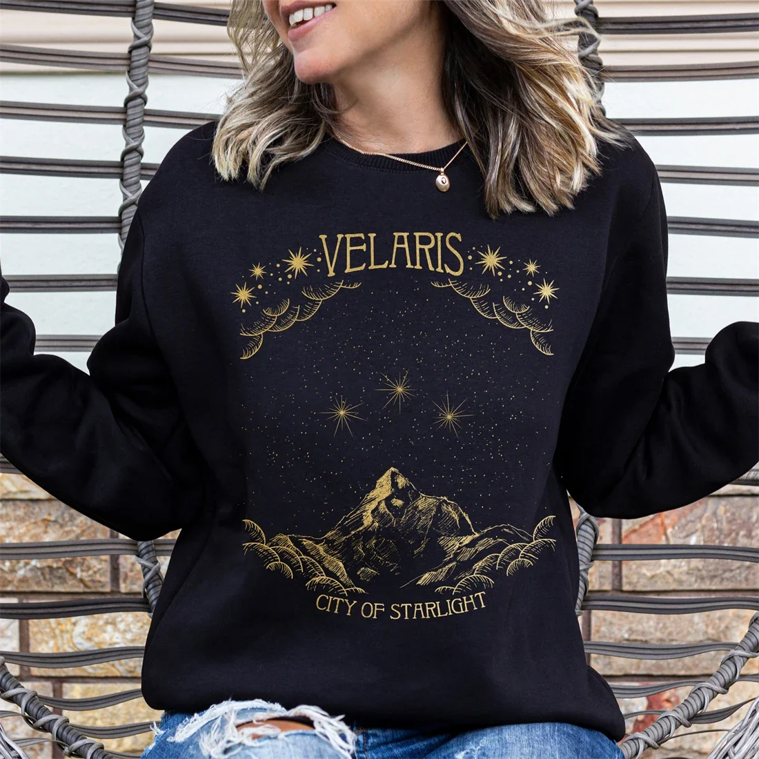 

ACOTAR Velaris City of Starlight Sweatshirt Streatwear Women Cotton Long Sleeve Casual Streetwear Female Pullover