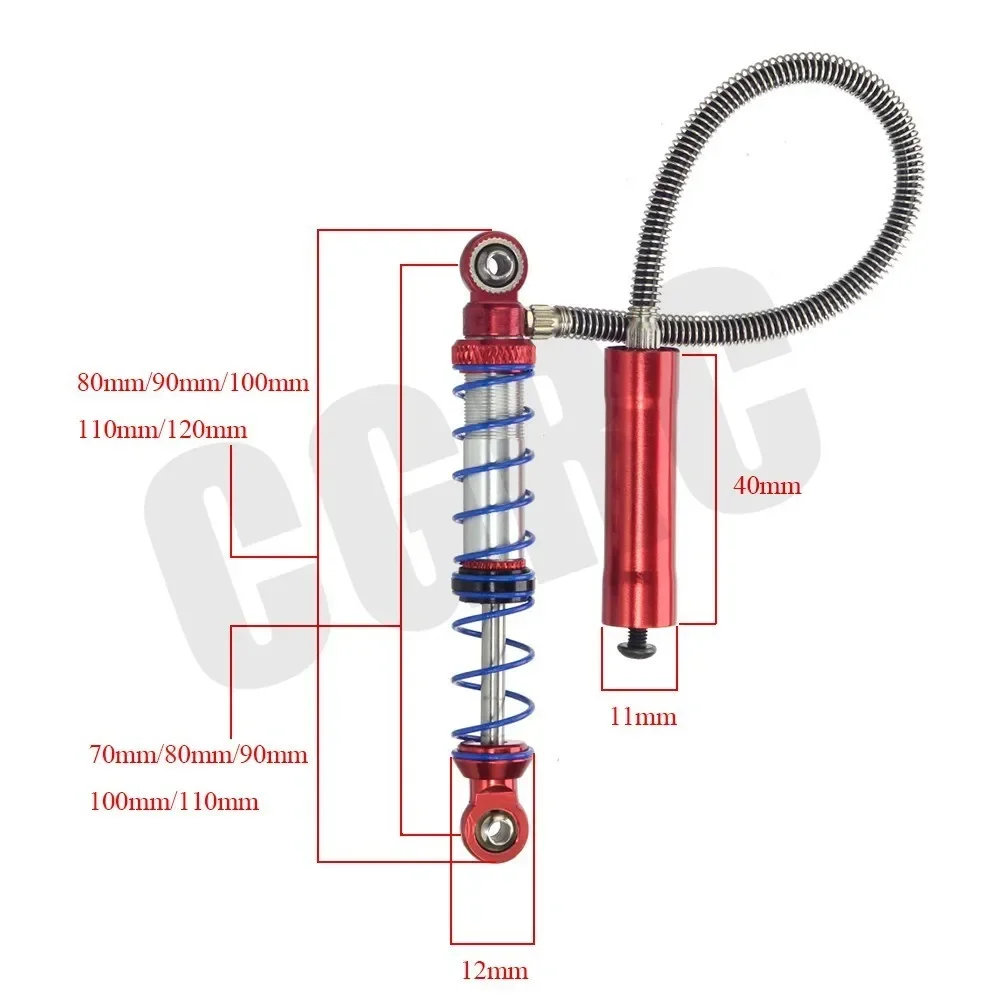 2PCS 80/90/100/110/120mm Secondary Bucket Shock Absorber Double Spring Damper For 1/10 RC Crawler Axial SCX10 90046 D90 TRX4