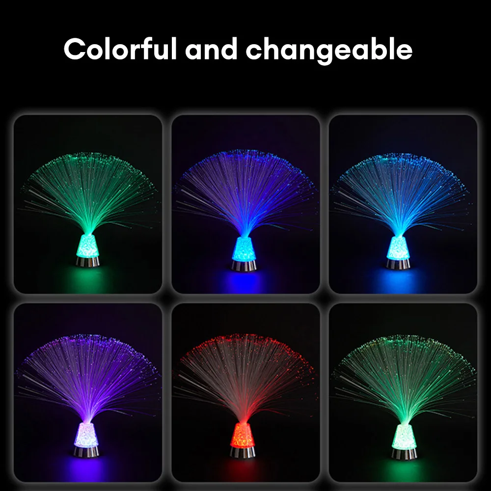 3 Colors LED Fiber Optic Lights Holiday Atmosphere Lights LED Luminous Desktop Light Creative Holiday Decoration for Home Bar