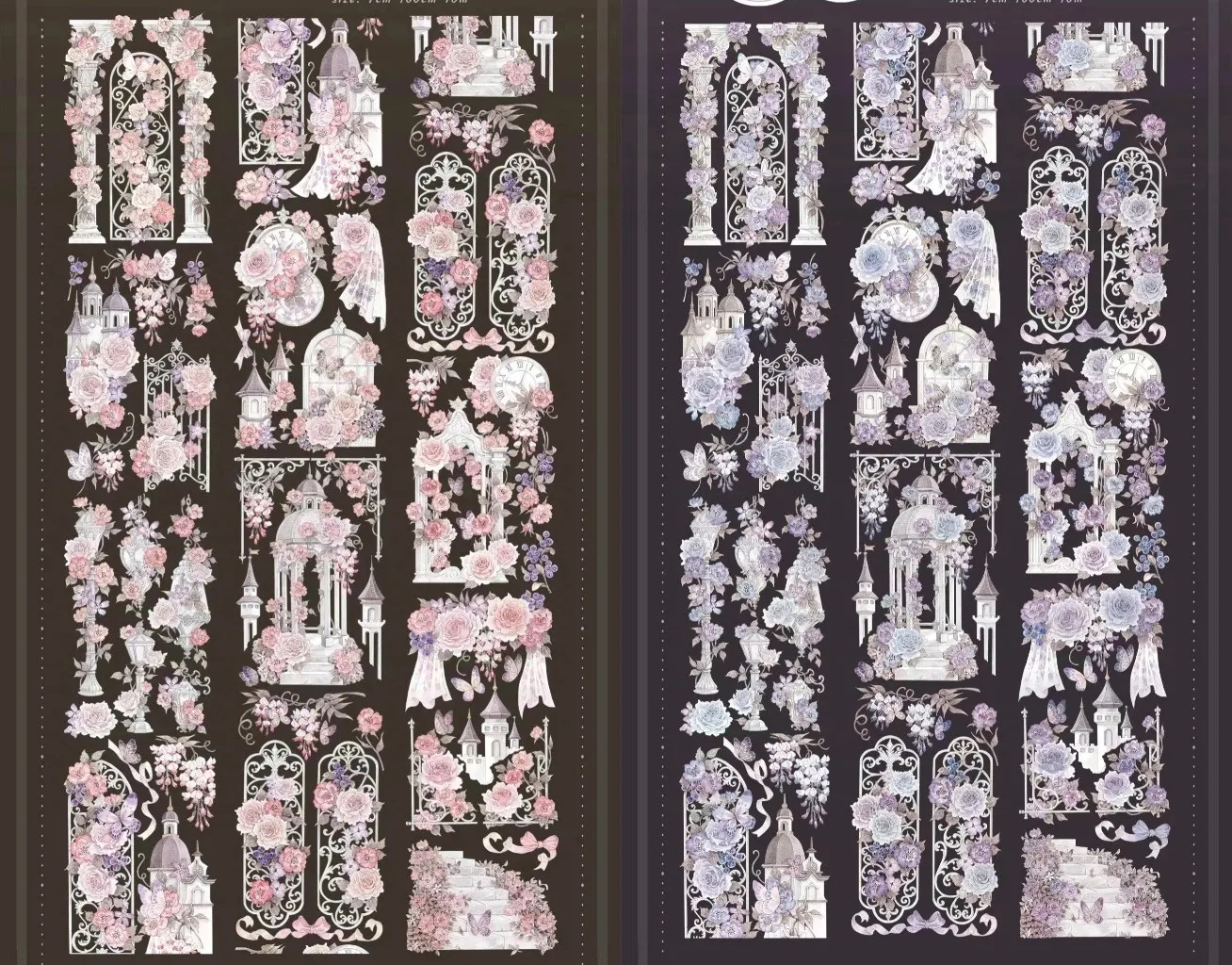 

Декоративная лента Washi Pet Tape 3.25, 1 рулон, серия Twilight Court, с эффектом блестящего света, серия Flower Seven Office, цвета дворовая фиолетовая и розовая