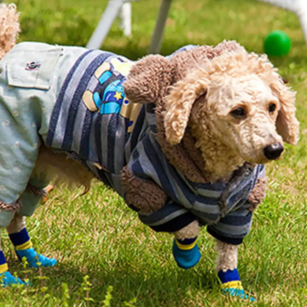 4Pcs Soft Puppy Booties Shoes Waterproof Wear-resistant 5 Sizes Outdoor Dog Boots