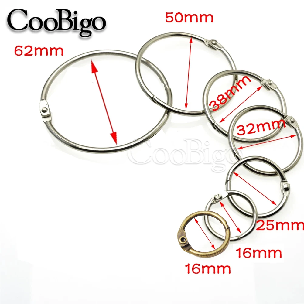 High Quality 5Pcs Metal Ring Binder 16 - 63mm DIY Albums Loose-leaf Book Hoops Opening Office Binding Supplie Photo Album