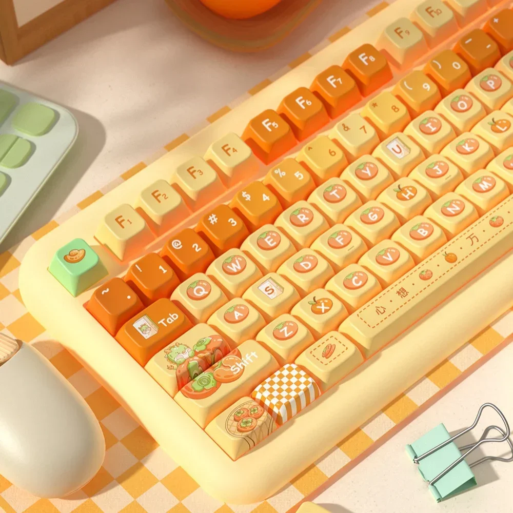 Thinking Orange, Original Theme Keycap MDA Height, Sweet Style Keyboard Cap Full Set