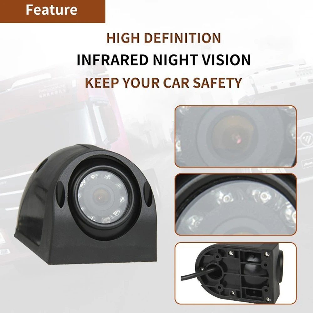 4 Pin Aviation Connector AHD 1080P Side Rear View Camera 9 IR LEDs Night Vision Waterproof For Truck MDVR Recorder System RCA AV