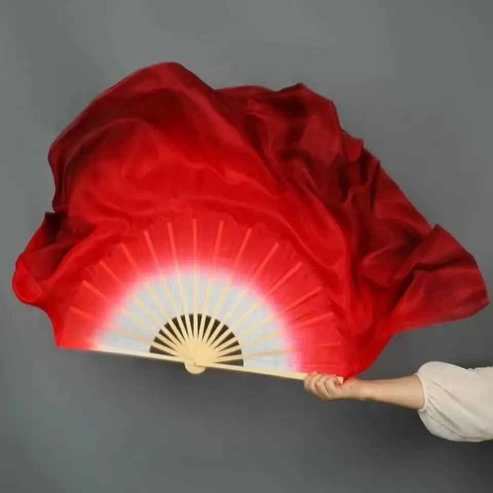 

Red Dancing Fan Real Silk Imitation Silk Chinese Classical Dance Performance Hand Fan Yangge Square Dance Morning Exercise Props