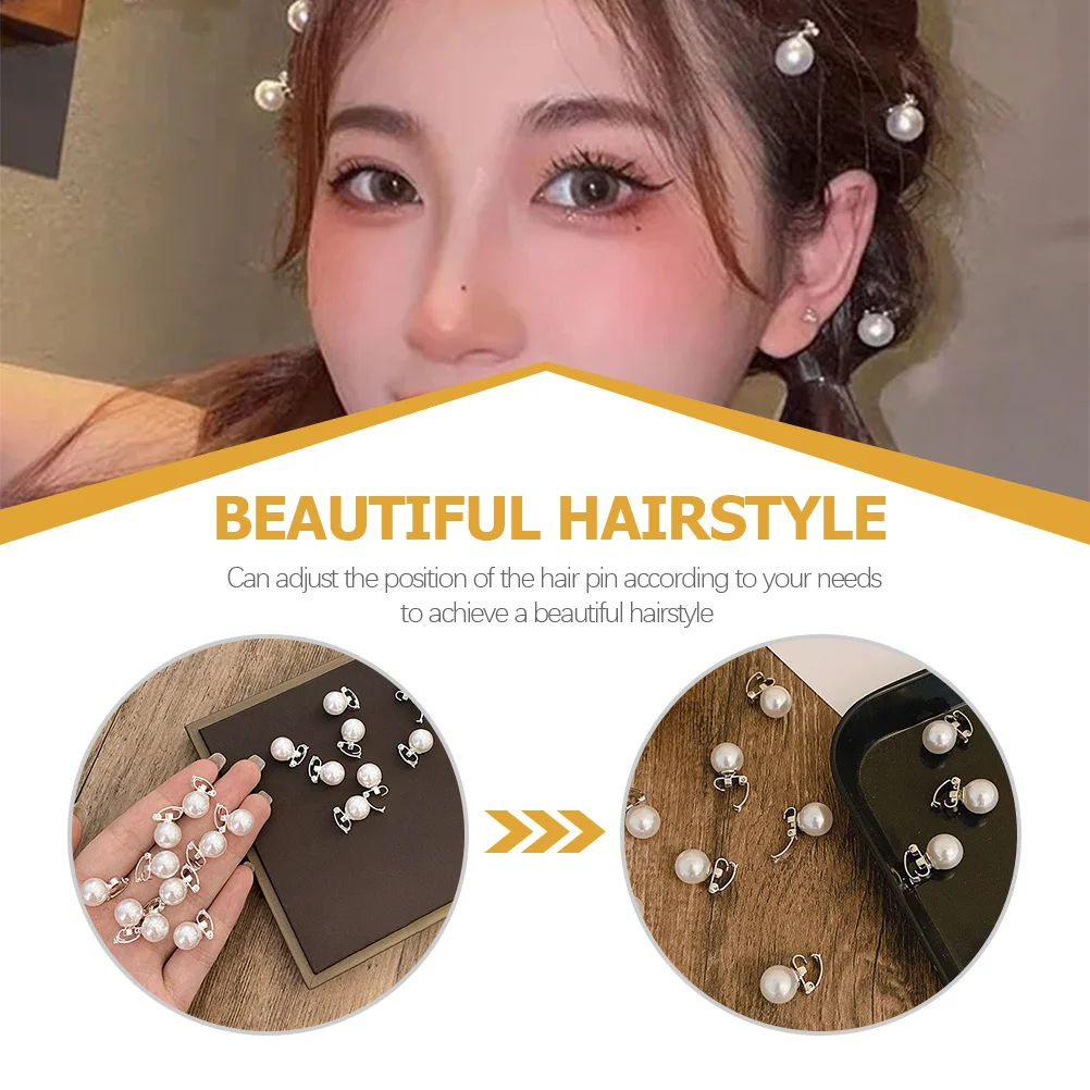 10 Buah Klip Mutiara untuk Wanita Klip Kepang Buatan Aksesori Rambut Kepang Jepit Rambut Pengantin Dekorasi Rambut