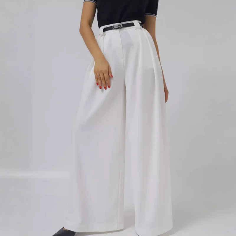 2025年新作 シンプルデザイン ワイドレッグ 欧米風 無地 ファッション ゆったり カジュアル ロングパンツ レディースウェア
